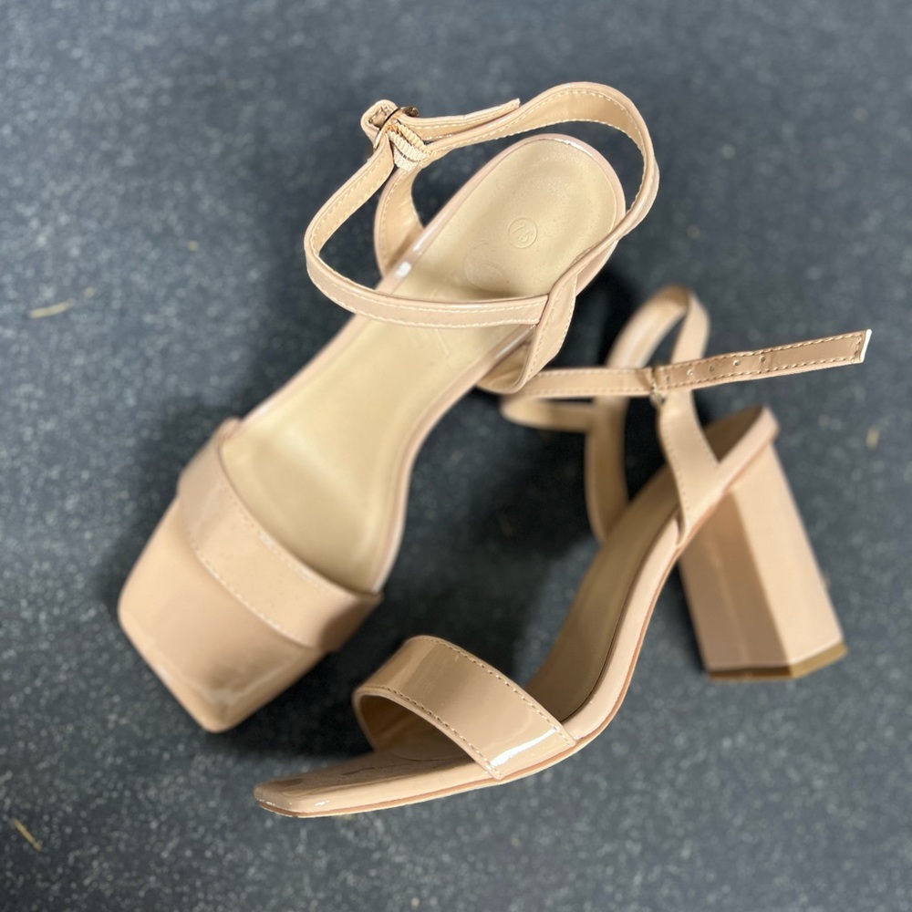 Nude Patent Heels